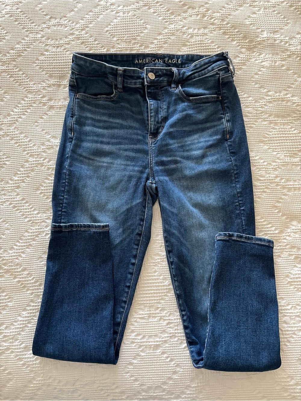 American Eagle Outfitters Women's Blue Skinny Jeans Size 10 short
